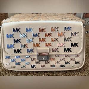 Michael Kors white Bag with Multicolor Logo Accents